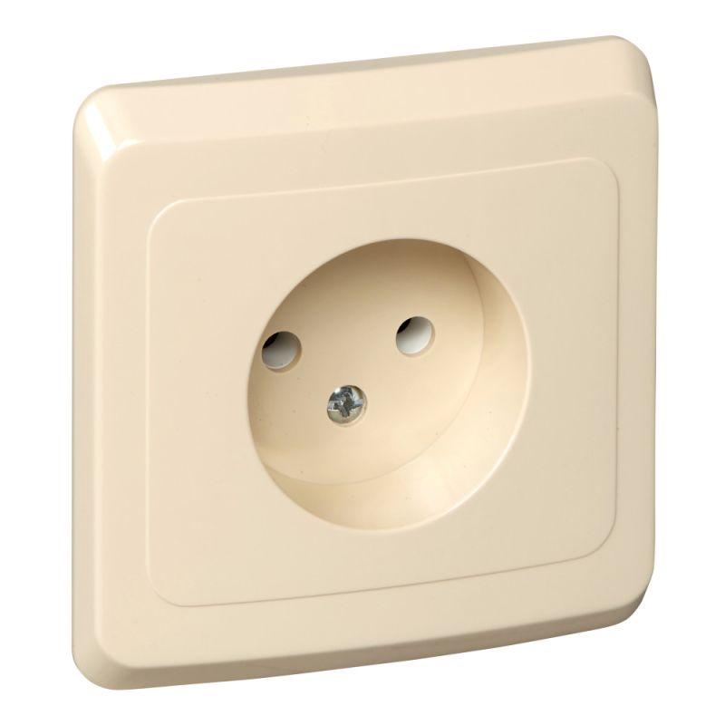 розетка 1-м сп этюд 16а ip20 250в без заземл. без защ. шторок крем. se pc16-001k от BTSprom.by
