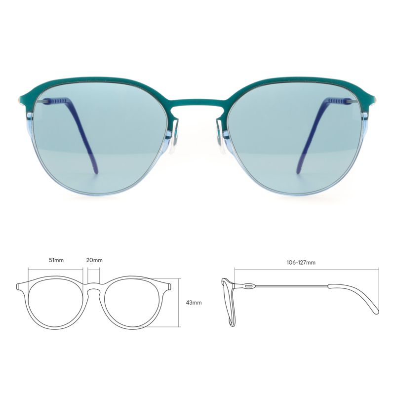  Очки солнцезащитные модель 21 титан со свет.-син. линзами бирюз. DKC TCSNUE51010002 фото в каталоге от BTSprom.by