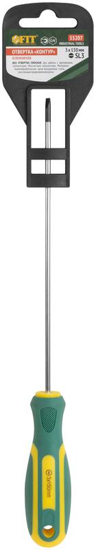  Отвертка "Контур" CrV сталь прорезиненная ручка 3х150мм SL FIT 55207 фото в каталоге от BTSprom.by
