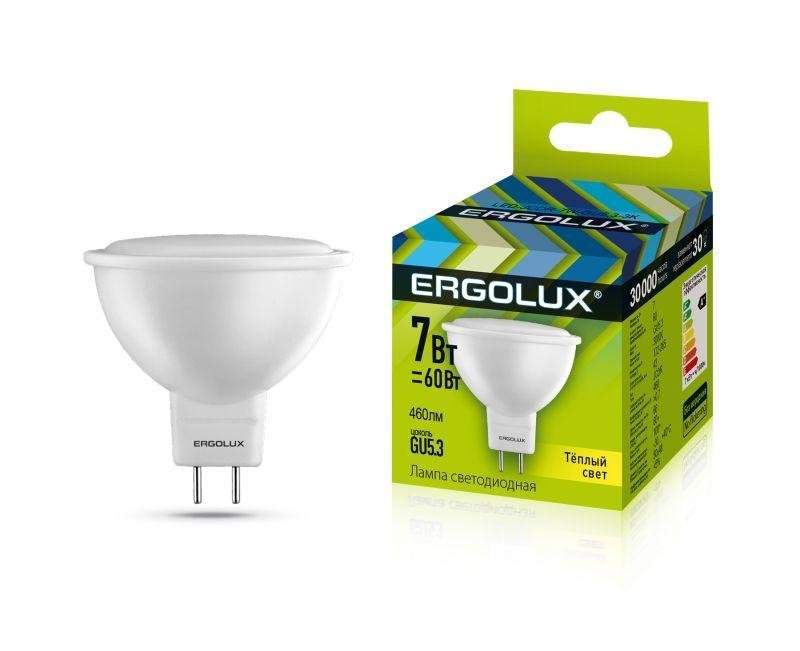 лампа светодиодная led-jcdr-7w-gu5.3-3000k 7вт jcdr рефлектор 3000к тепл. бел. 180-240в ergolux 12158 от BTSprom.by