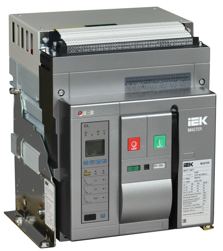 выключатель автоматический воздушный 3п d 2000а 65ка ac ва77 f3p ea стац. с комплектом аксессуаров master iek mi-acb10-3fd-065-2000-acf от BTSprom.by