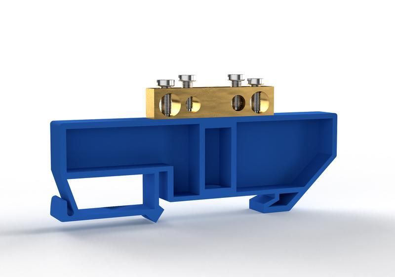 шина нулевая на din-изоляторе 6х9мм 4 отвер. латунь tokov electric tke-bcb-69-4-din/n от BTSprom.by