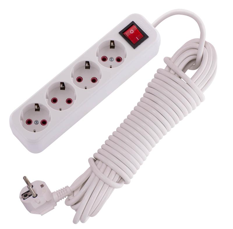 удлинитель 4х10м с заземл. 16а ip20 lila с выкл. lezard 720-0410-402 от BTSprom.by