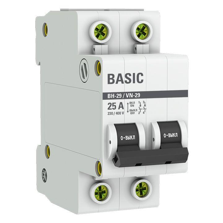 выключатель нагрузки 2п 25а вн-29 basic ekf sl29-2-25-bas от BTSprom.by