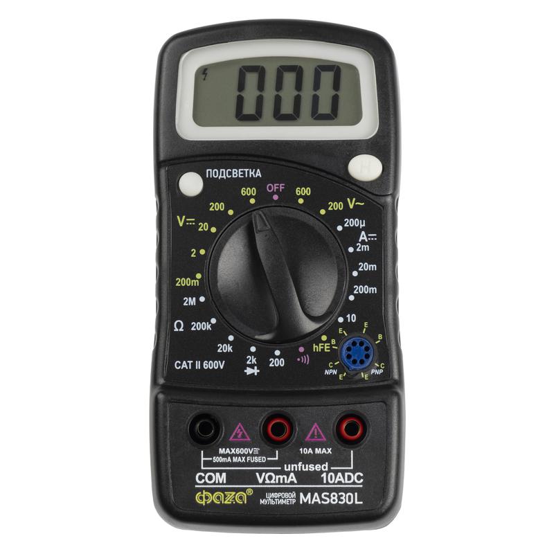  Мультиметр цифровой MAS838L ФАZА 5000513 фото в каталоге от BTSprom.by