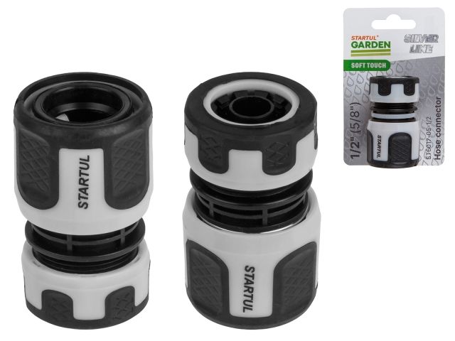 муфта быстросъемная 1/2"(5/8") startul garden (st6017-05-1/2) (soft touch, двухкомпонентная, silver line) st6017-05-1/2 от BTSprom.by