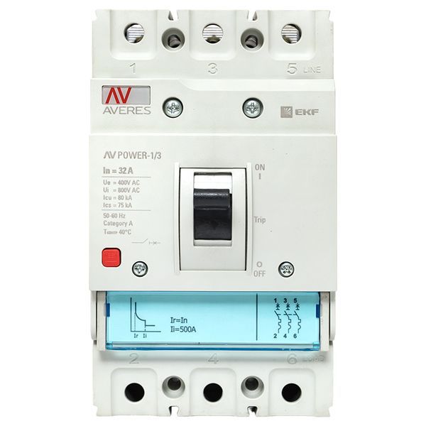  Выключатель автоматический 32А 80кА AV POWER-1/3 TR AVERES EKF mccb-13-32H-TR-av фото в каталоге от BTSprom.by