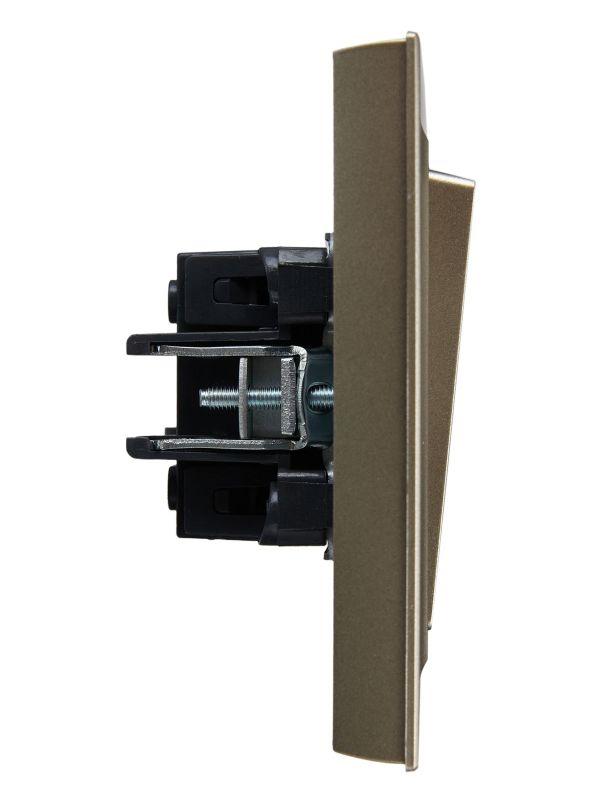  Выключатель 2-кл. СП BRITE ВСР10-2-0-БрШ 10А в сборе шампань IEK BR-V20-0-10-K37-F фото в каталоге от BTSprom.by