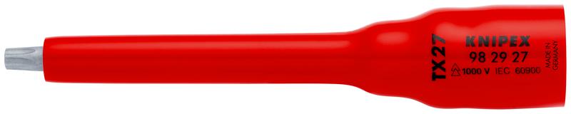 головка торцевая vde 1000в dr 3/8дюйм 12-гранная tx27 диэлектрическая knipex kn-982927 от BTSprom.by