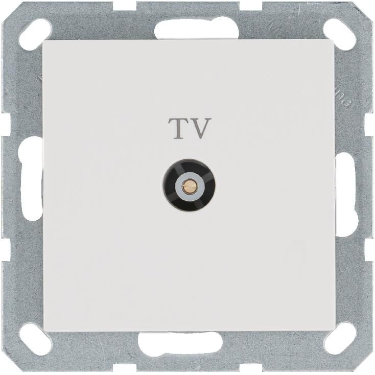 розетка телевизионная проходная tv ф9.5мм механизм бел. глянцевый jasmart g6002w от BTSprom.by