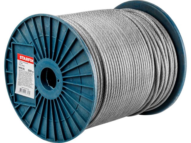 трос стальной в пвх м5(4) din 3055 (бухта 200 м) starfix smp-53725-200 от BTSprom.by