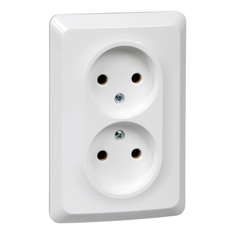 розетка 2-м сп этюд 16а ip20 250в без заземл. без защ. шторок бел. se pc16-105b от BTSprom.by