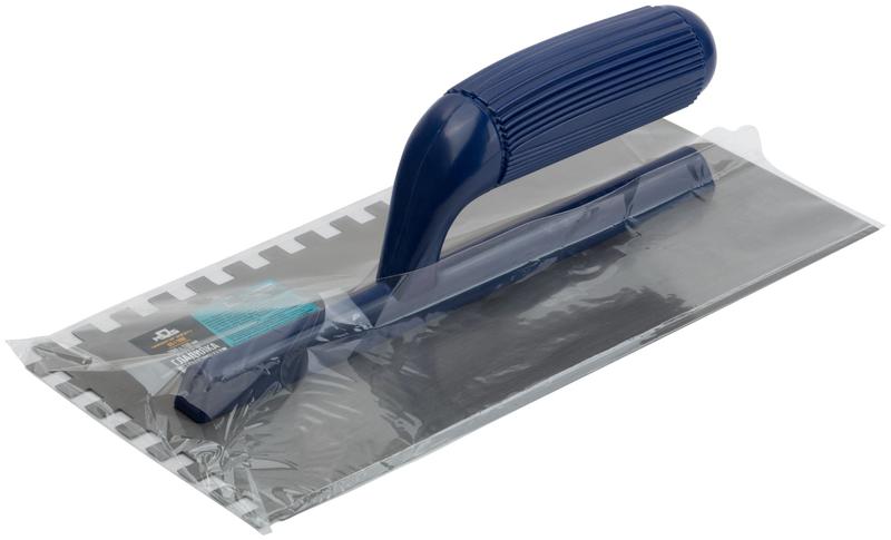  Гладилка стальная пластиковая ручка 280х130мм зубчатая зуб 8х8мм MOS 05118М фото в каталоге от BTSprom.by