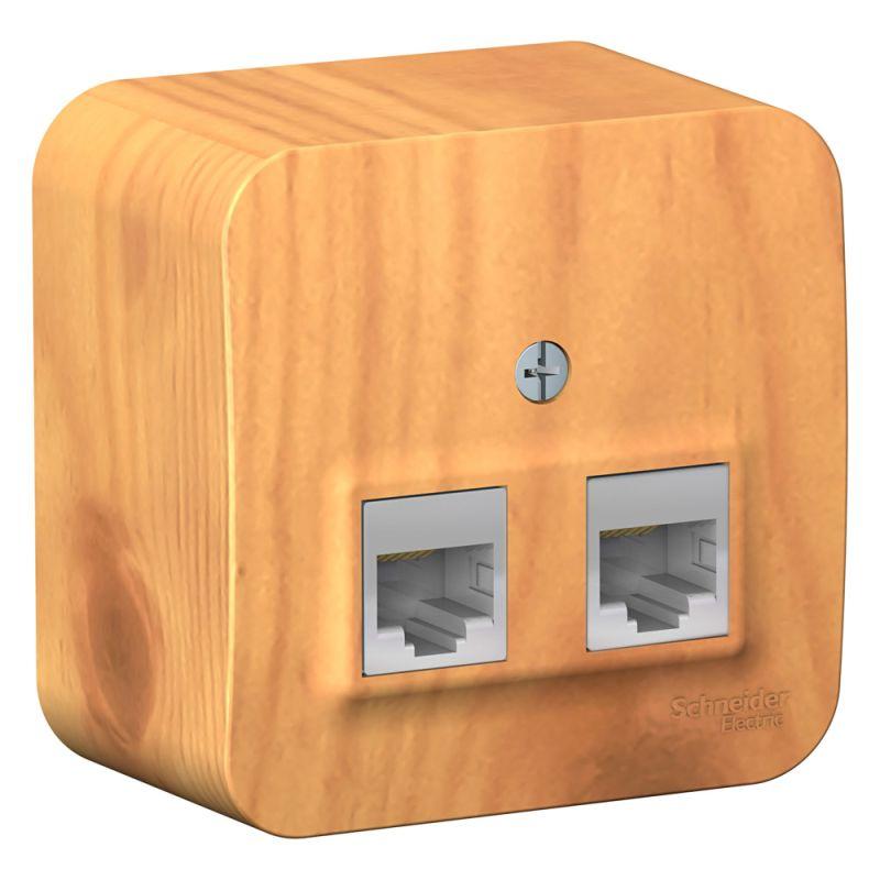 розетка компьютерная 2-м оп blanca rj45 кат.5e с изолир. пластиной ясень se blnia045455 от BTSprom.by