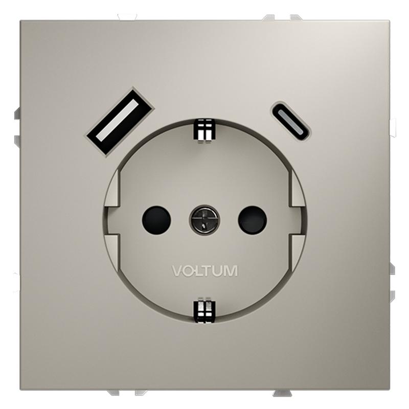 розетка 1-м сп s70 16а с usb a+с с заземл. защ. шторки механизм кашемир voltum vls040503 от BTSprom.by