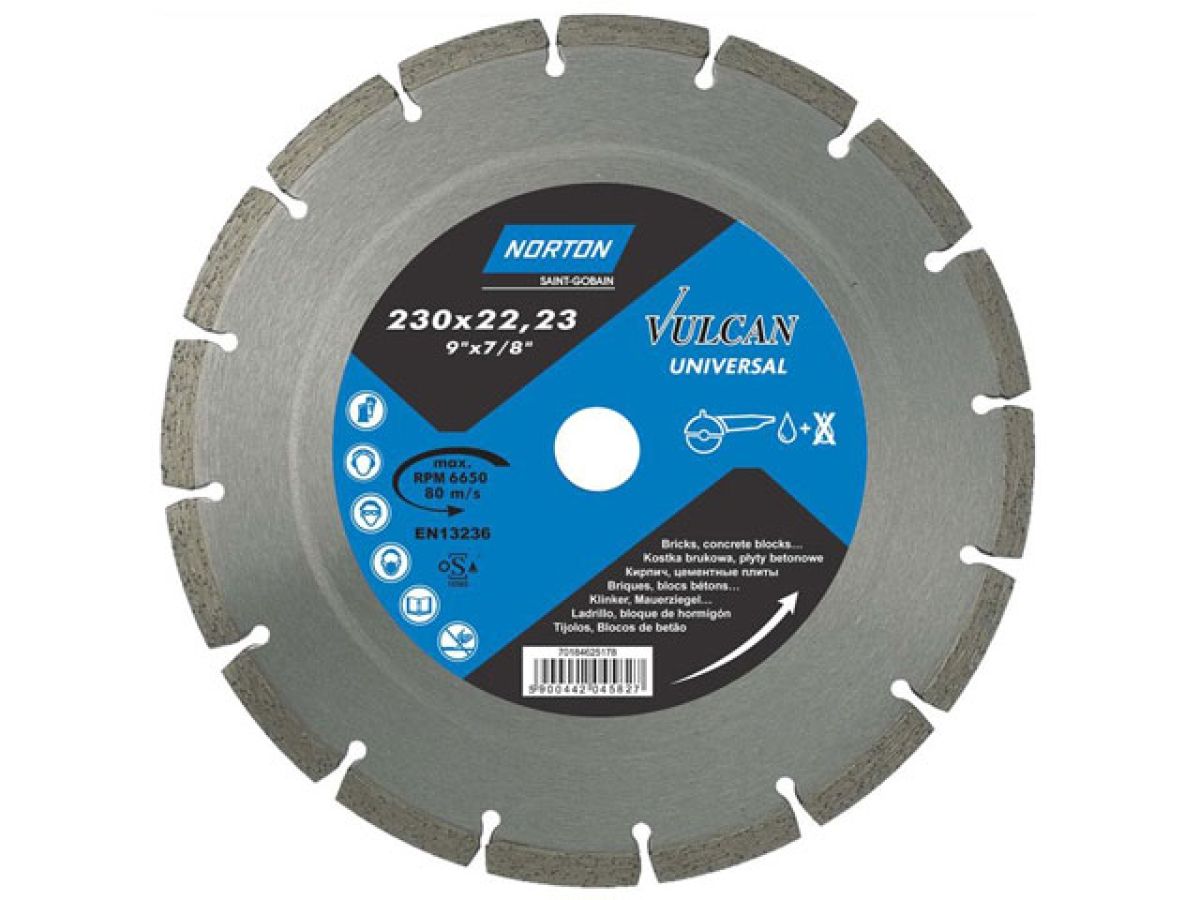 алмазный круг 125х22.2 мм универс. сегмент. vulcan uni norton 70184625176 от BTSprom.by