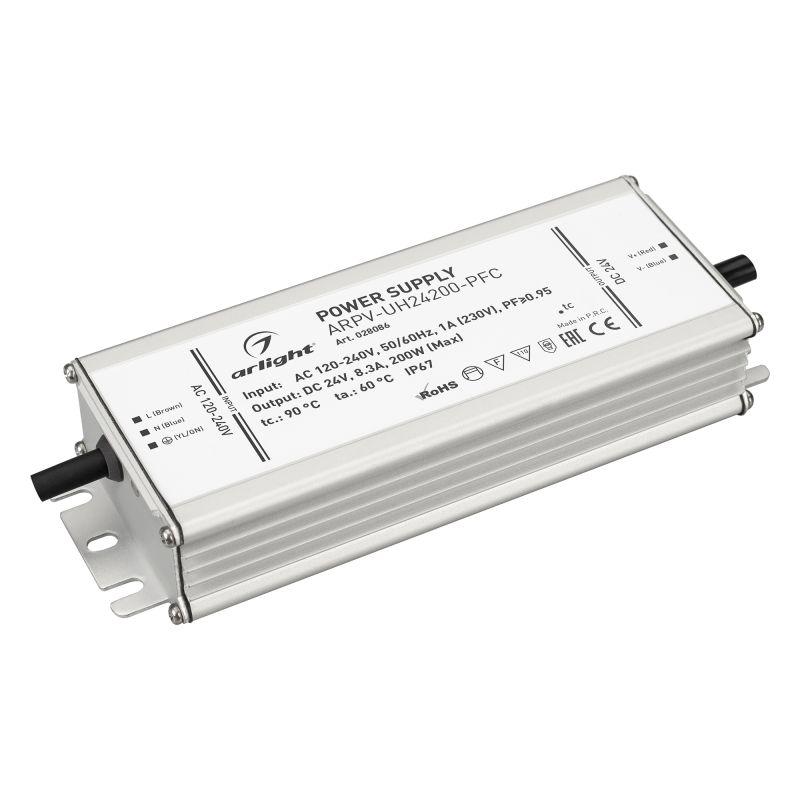 блок питания arpv-uh24200-pfc 24в 8.3а 200вт ip67 метал. 7 лет arlight 028086 от BTSprom.by