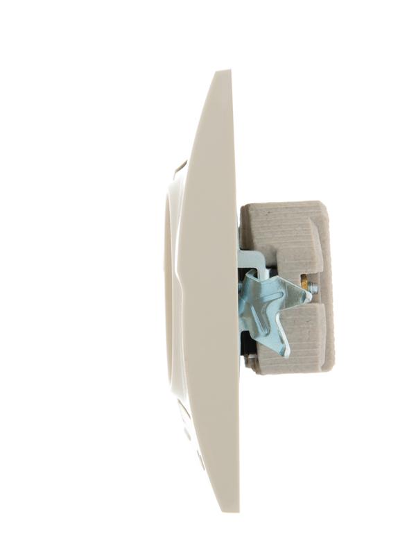  Розетка 1-м СП Deriy 16А IP20 без заземл. керамика крем. LEZARD 702-0303-121 фото в каталоге от BTSprom.by