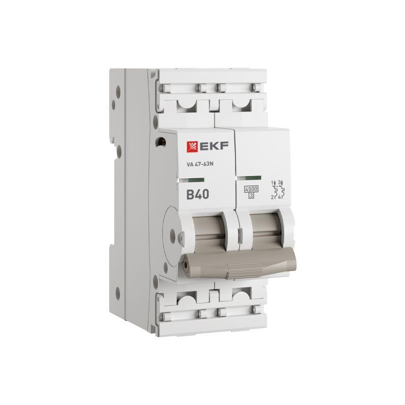 выключатель автоматический 2п b 40а 4.5ка ва 47-63n proxima ekf m634240b от BTSprom.by