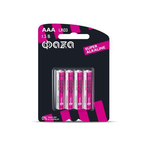 элемент питания алкалиновый aaa/lr03 1.5в super alkaline bl-4 (уп.4шт) фаzа 5000254 от BTSprom.by