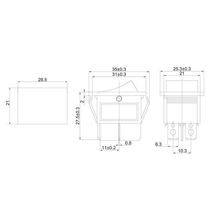  Выключатель клавишный 250В 16А (4с) ON-OFF красн. с подсветкой (RWB-502 SC-767 IRS-201-1) блист. Rexant 06-0303-B фото в каталоге от BTSprom.by