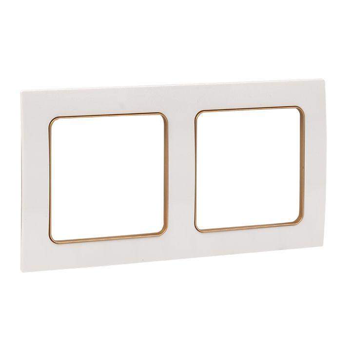  Рамка 2-м Стокгольм бел. с линией цвета шампань PROxima EKF EYM-G-303-10 фото в каталоге от BTSprom.by