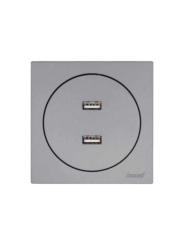  Розетка 2-м СП OSEN USB разъем механизм сер. матов. LEZARD 743-7488-192 фото в каталоге от BTSprom.by