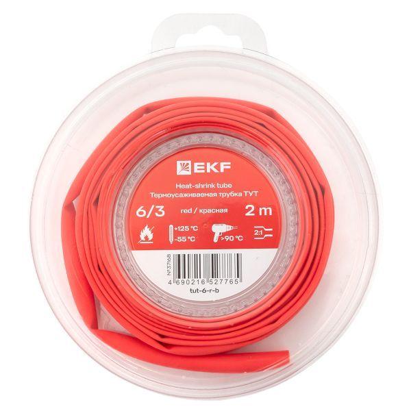 трубка термоусадочная тут нг 6/3 красн. ролик 2 м ekf tut-6-r-b от BTSprom.by