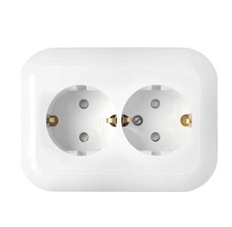 розетка 2-м сп 16а ip20 с заземл. защ. шторки бел. bylectrica рс16-357 от BTSprom.by