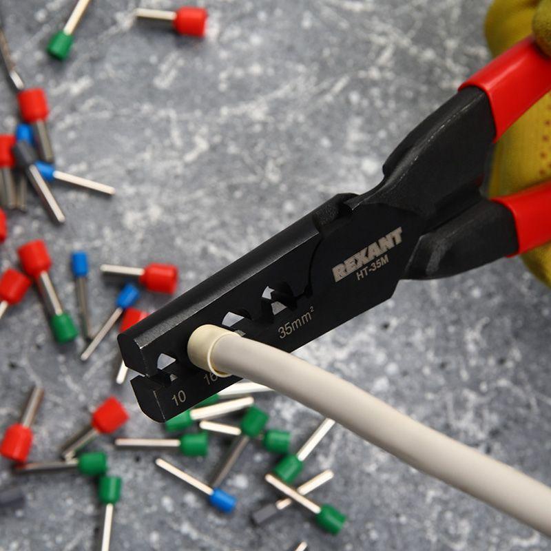  Пресс-клещи для обжима втулочных наконечников 10-35кв.мм (HT-35M) Rexant 12-3209 фото в каталоге от BTSprom.by