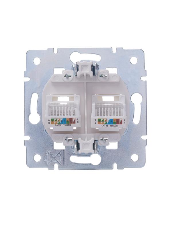  Розетка компьютерная 2-м СП Vesna механизм бел. LEZARD 742-0288-141 фото в каталоге от BTSprom.by