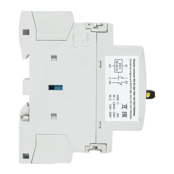  Контактор модульный КМ РУ 20А 1NO+1NC (1 мод.) PROxima EKF km-1m-20-11 фото в каталоге от BTSprom.by