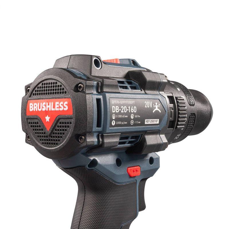  Дрель-шуруповерт ударная DB-20-160 (без АКБ и заряд. устр.) КВТ 104539 фото в каталоге от BTSprom.by