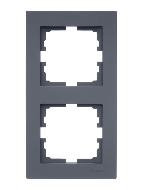  Рамка 2-местн. вертик. VESNA графит LEZARD 742-3400-152 фото в каталоге от BTSprom.by