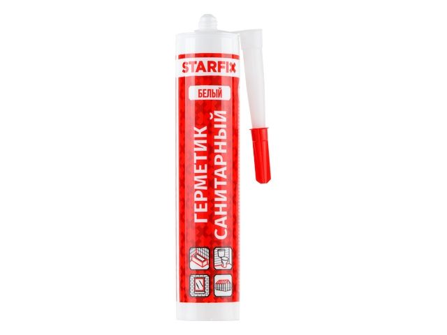 герметик силиконовый санитарный starfix белый, 300 мл sm-57866 от BTSprom.by
