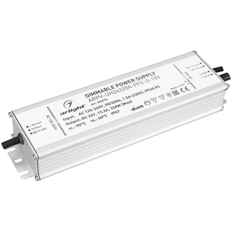 блок питания arpv-uh24320a-pfc-0-10v 24в 13.3а 320вт ip67 метал. 7 лет arlight 026574 от BTSprom.by