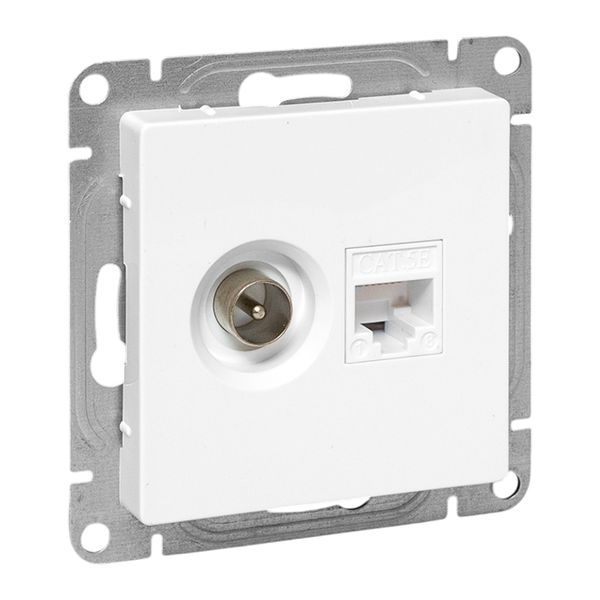 розетка телевизионная + компьютерная сп эпика tv + rj45 кат.5 механизм бел. ekf up1-sow-tv+rj от BTSprom.by