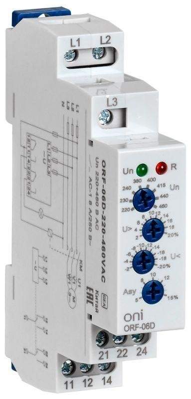 реле фаз orf-06d 3ф 2 конт. 220-460в ac oni orf-06d-220-460vac от BTSprom.by