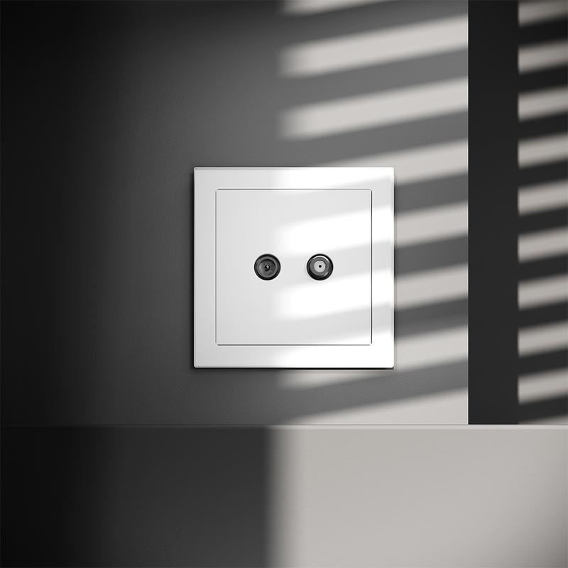  Розетка телевизионная оконечная TV + SAT 2-м СП S70 механизм бел. матов. Voltum VLS060402 фото в каталоге от BTSprom.by