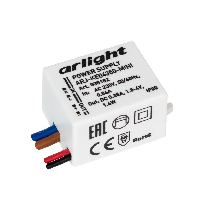 блок питания arj-ke04350-mini 1.4вт 350ма ip20 пластик 5 лет arlight 030182 от BTSprom.by