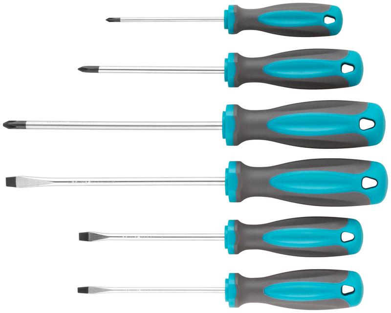  Набор отверток "Техник" на держателе CrV сталь прорезиненные ручки PH0.1.2+SL4.5.6 (уп.6шт) MOS 53900М фото в каталоге от BTSprom.by