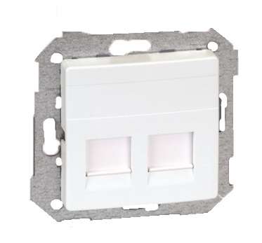 адаптер на 2 rj45 коннектора simon82 защ. шторки бел. simon 82006-30 от BTSprom.by