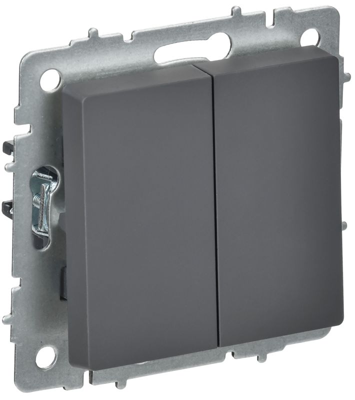 выключатель перекрестный 2-кл. сп brite вс10-2-3-брг 10а механизм графит iek br-v23-0-10-k53 от BTSprom.by