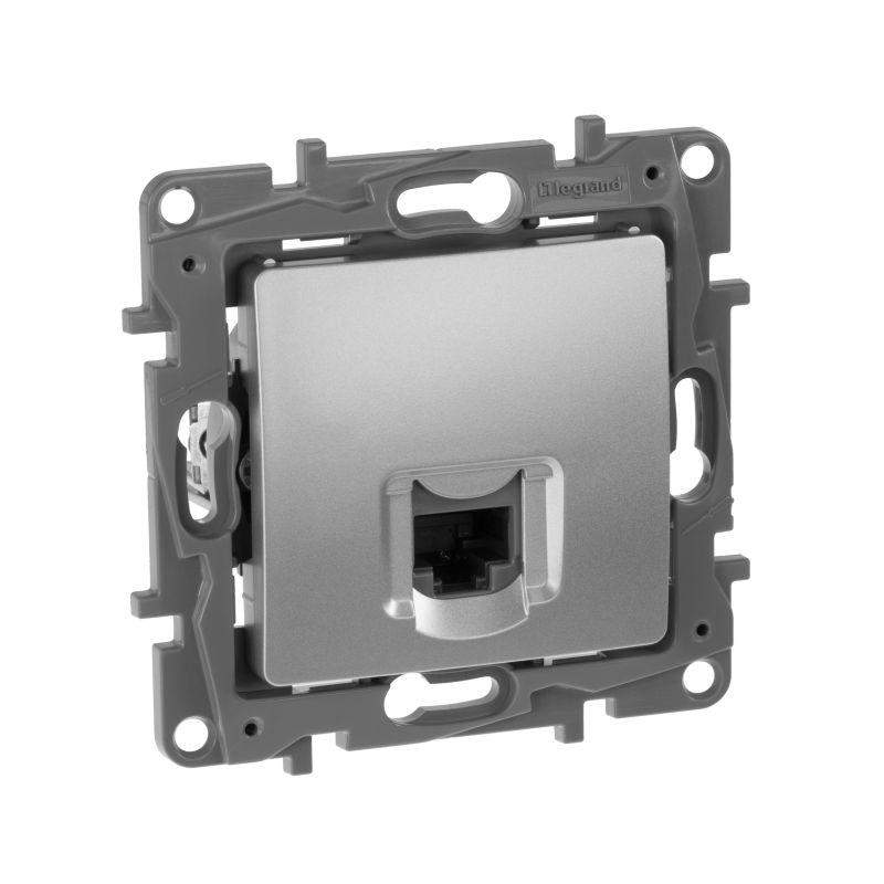  Розетка компьютерная СП Etika RJ45 кат.6 UTP алюм. IEK 672453 фото в каталоге от BTSprom.by