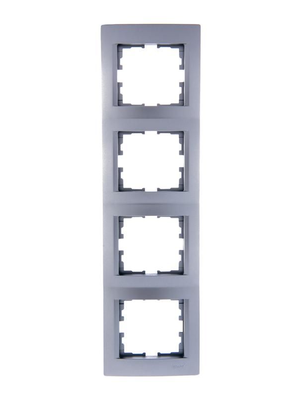 рамка 4-м karina вертикал. матов. серебр. lezard 707-4300-154 от BTSprom.by