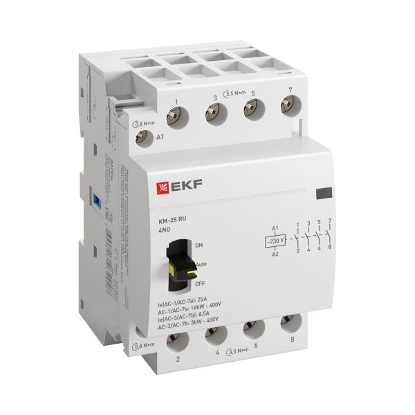 контактор модульный км ру 25а 4no (3 мод.) proxima ekf km-3m-25-40 от BTSprom.by