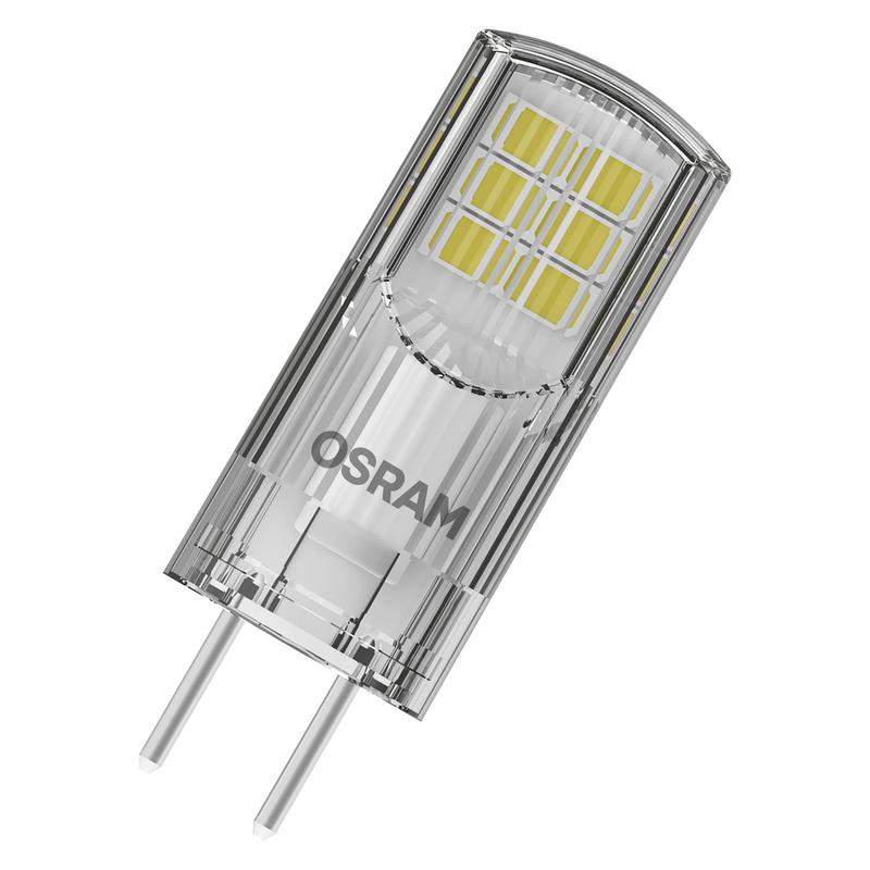 лампа светодиодная led star 300лм 2.6вт 2700к тепл. бел. gy6.35 pin угол пучка 300град. 12в (замена 28вт) прозр. пластик osram 4058075432123 от BTSprom.by