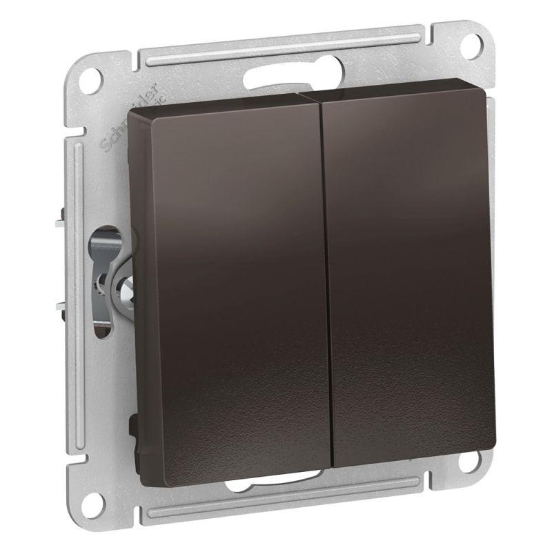 выключатель 2-кл. сп atlasdesign 10а ip20 (сх. 5) 10ax механизм мокко se atn000651 от BTSprom.by