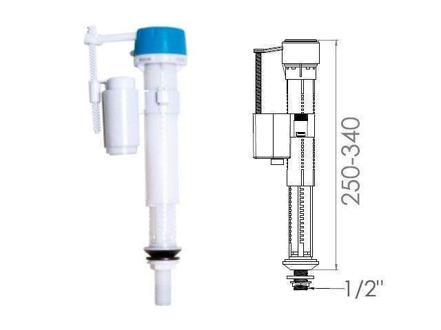 поплавочный клапан нижней подачи воды, 1/2, пл. резьба, nova от BTSprom.by