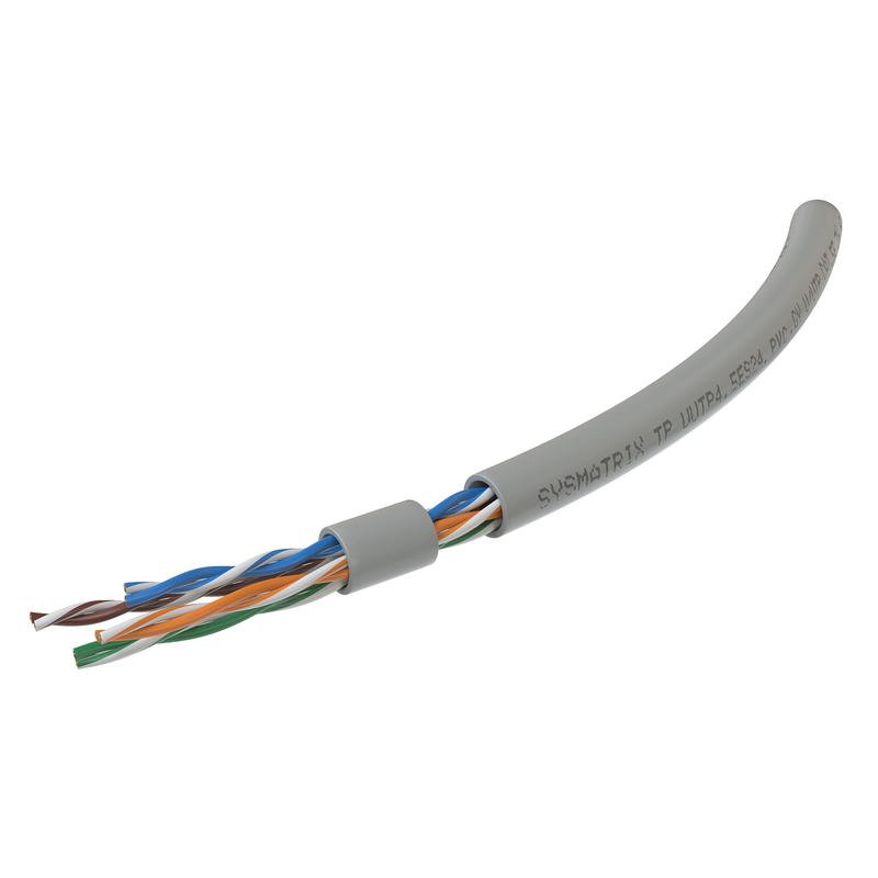 кабель витая пара неэкранир u/utp кат.5e 4 пары (0.51мм) ож внутр. pvc нг(а)-ls сер. (уп.305м) sysmatrix tp uutp4.5es24.pvc.gy305 от BTSprom.by